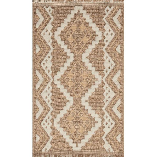 Tapis intérieur extérieur aspect jute jaune Tijuana 9054 - NAZ-0705