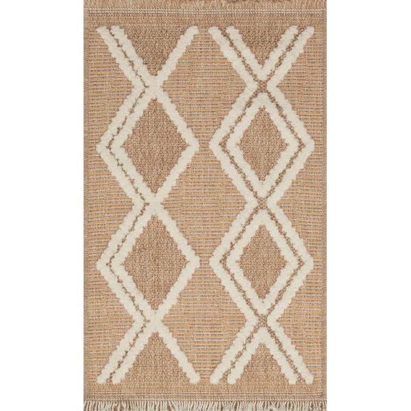 Tapis intérieur extérieur aspect jute jaune Tijuana 9048 - NAZ-0769