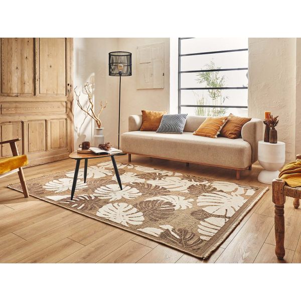 Tapis intérieur extérieur aspect jute marron Tijuana 9062 - 