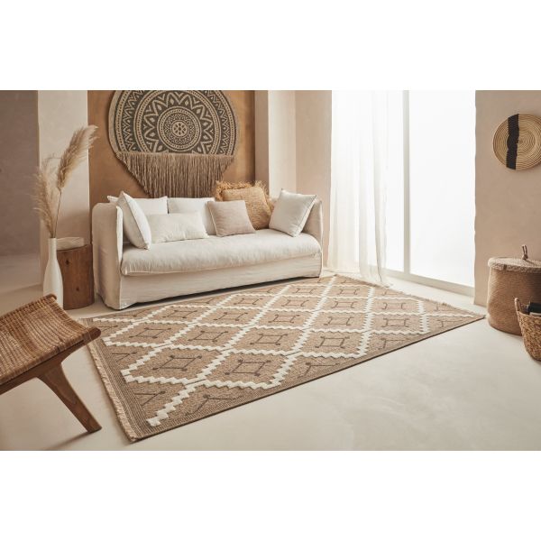 Tapis intérieur extérieur aspect jute marron Tijuana 9041 - 