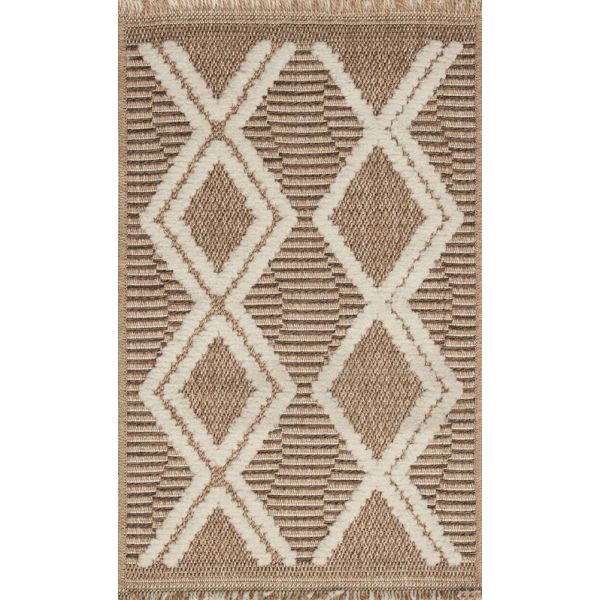 Tapis intérieur extérieur aspect jute marron Tijuana 9048 - NAZ-0764