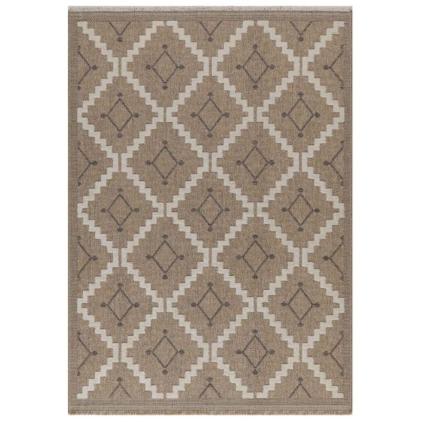 Tapis intérieur extérieur aspect jute marron Tijuana 9041