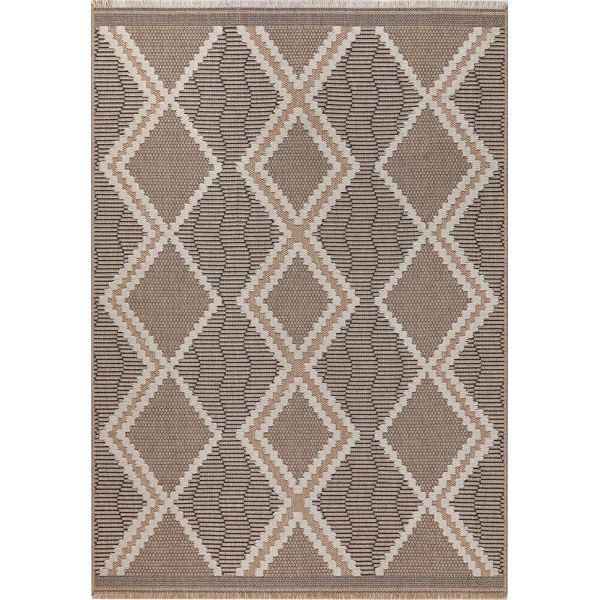 Tapis intérieur extérieur aspect jute noire Tijuana 9048