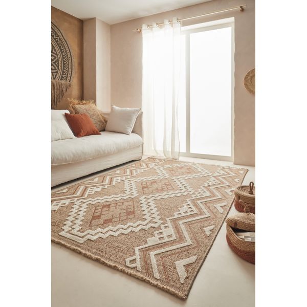 Tapis intérieur extérieur aspect jute terracotta Tijuana 9054 - 39,90