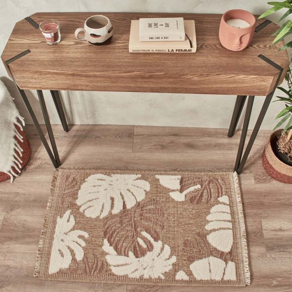 Tapis intérieur extérieur aspect jute terracotta Tijuana 9062 - 5