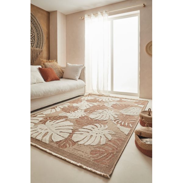 Tapis intérieur extérieur aspect jute terracotta Tijuana 9062 - 7