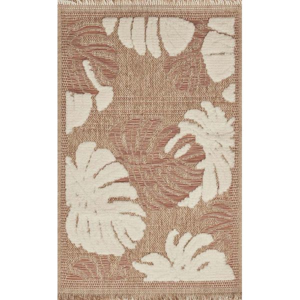 Tapis intérieur extérieur aspect jute terracotta Tijuana 9062 - NAZ-0717