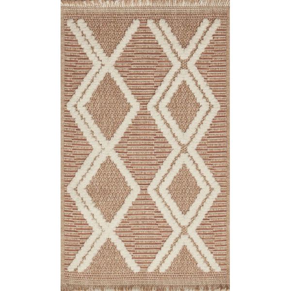 Tapis intérieur extérieur aspect jute terracotta Tijuana 9048 - NAZ-0755