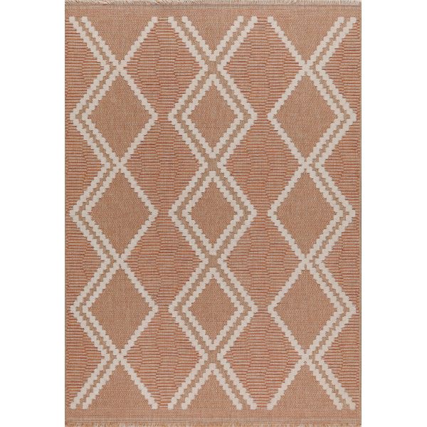 Tapis intérieur extérieur aspect jute terracotta Tijuana 9048