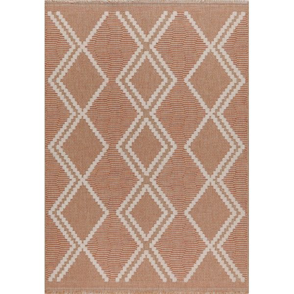 Tapis intérieur extérieur aspect jute terracotta Tijuana 9048