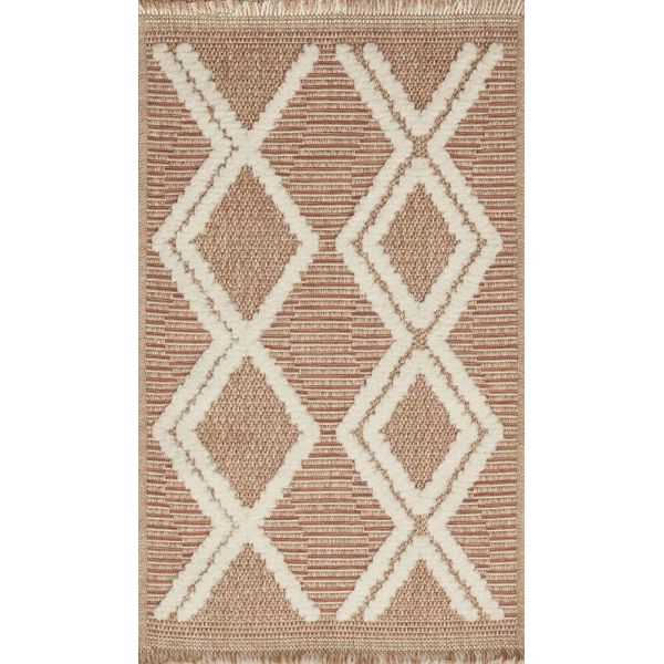 Tapis intérieur extérieur aspect jute terracotta Tijuana 9048 - NAZ-0757