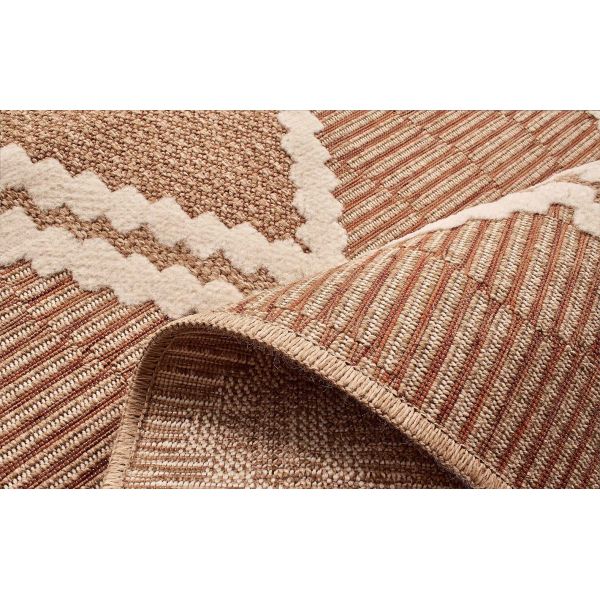 Tapis intérieur extérieur aspect jute terracotta Tijuana 9048 - 5