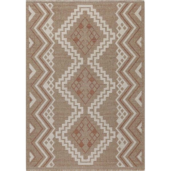 Tapis intérieur extérieur aspect jute terracotta Tijuana 9054