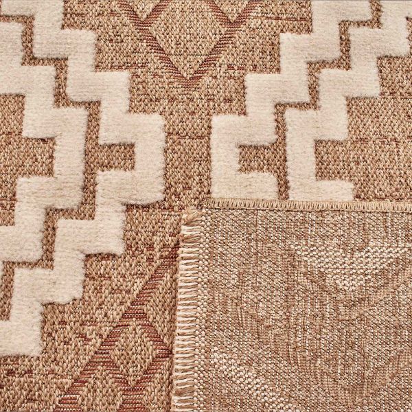 Tapis intérieur extérieur aspect jute terracotta Tulum 9054 - 499