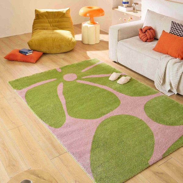 Tapis intérieur à poils longs Groovy 385 vert - NAZAR RUGS