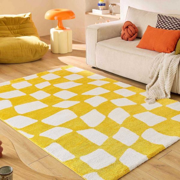 Tapis intérieur à poils longs Swing 383 jaune - NAZ-0802