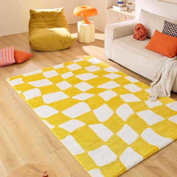 Tapis intérieur à poils longs Swing 383 jaune - 