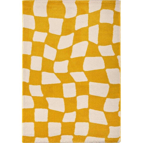 Tapis intérieur à poils longs Swing 383 jaune