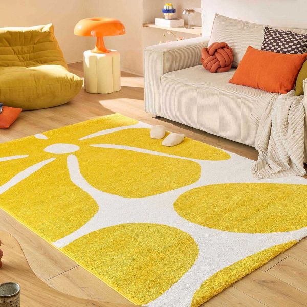 Tapis intérieur à poils longs Swing 385 jaune - NAZ-0822