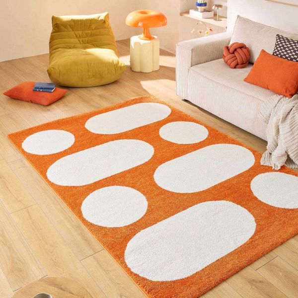 Tapis intérieur à poils longs Swing 381 orange - 