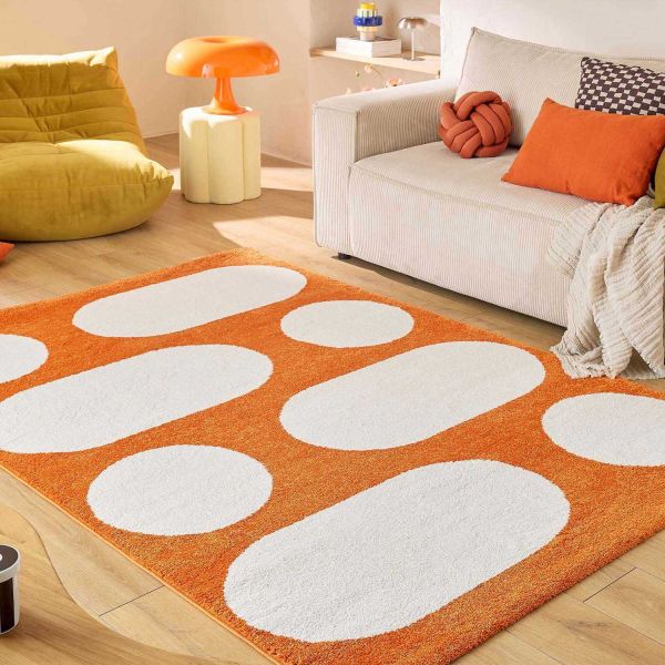 Tapis intérieur à poils longs Swing 381 orange - NAZ-0774