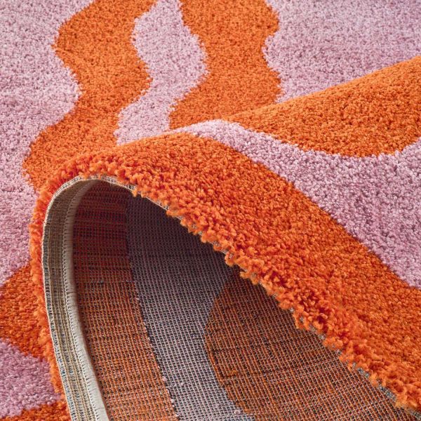 Tapis intérieur à poils longs Swing 382 orange - 46,90