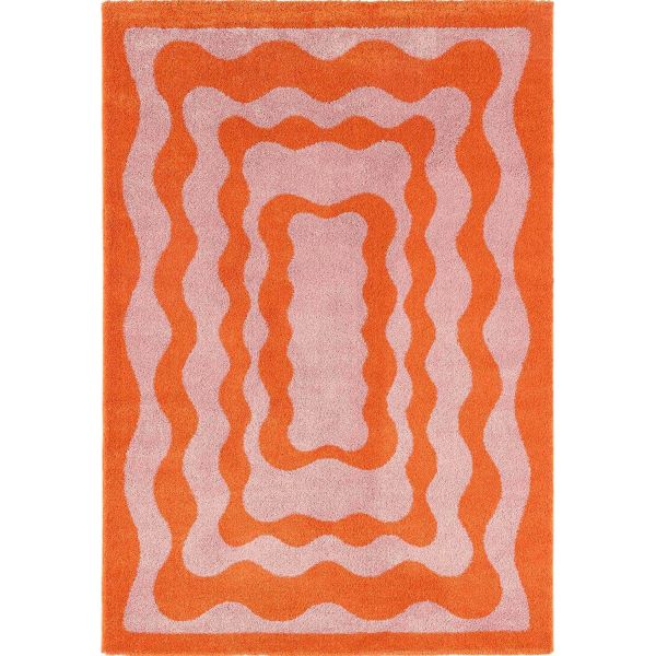 Tapis intérieur à poils longs Swing 382 orange