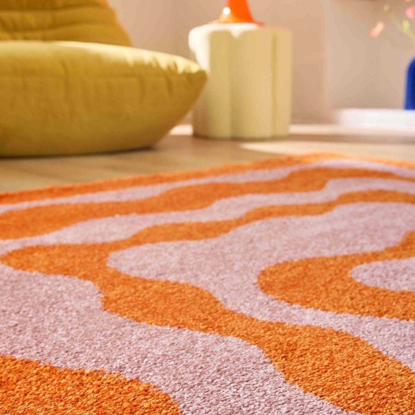 Tapis intérieur à poils longs Swing 382 orange - 7