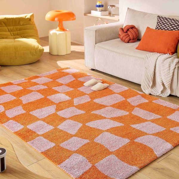 Tapis intérieur à poils longs Swing 383 orange - NAZ-0790