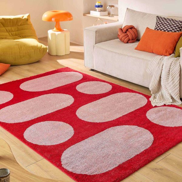 Tapis intérieur à poils longs Swing 381 rouge - NAZ-0778