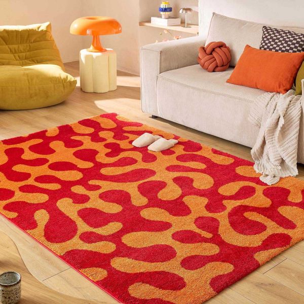 Tapis intérieur à poils longs Swing 384 rouge - NAZ-0813