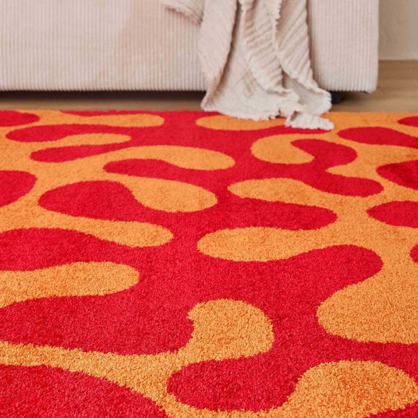 Tapis intérieur à poils longs Swing 384 rouge - 125,30