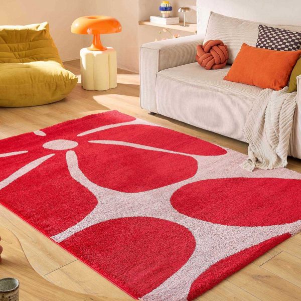 Tapis intérieur à poils longs Swing 385 rouge - NAZ-0826