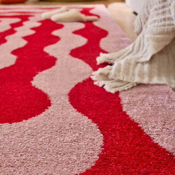 Tapis intérieur à poils longs Swing 382 rouge - 46,90