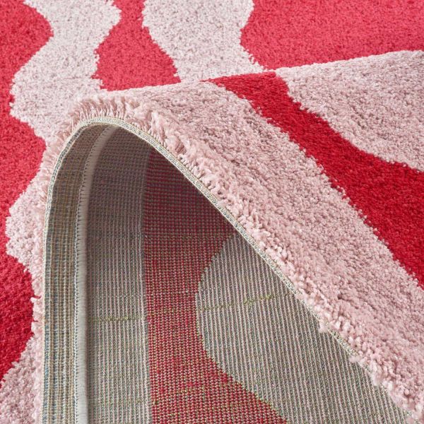 Tapis intérieur à poils longs Swing 382 rouge - 7