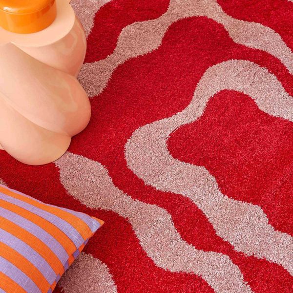 Tapis intérieur à poils longs Swing 382 rouge - 5