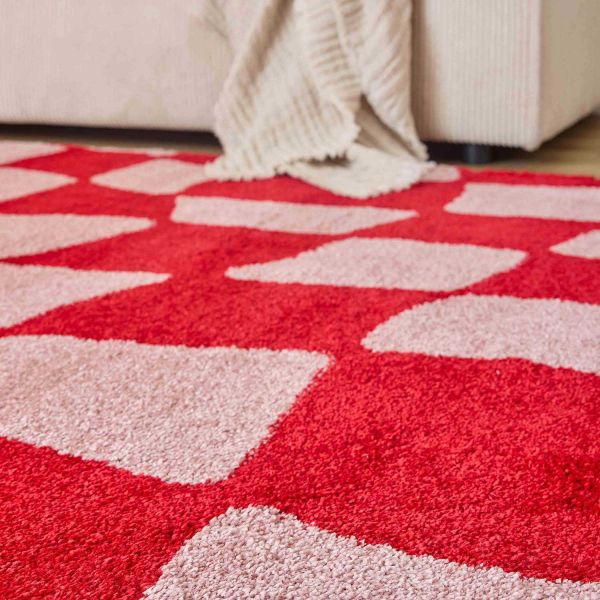 Tapis intérieur à poils longs Swing 383 rouge - 46,90