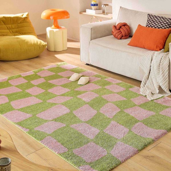 Tapis intérieur à poils longs Swing 383 vert - NAZ-0798