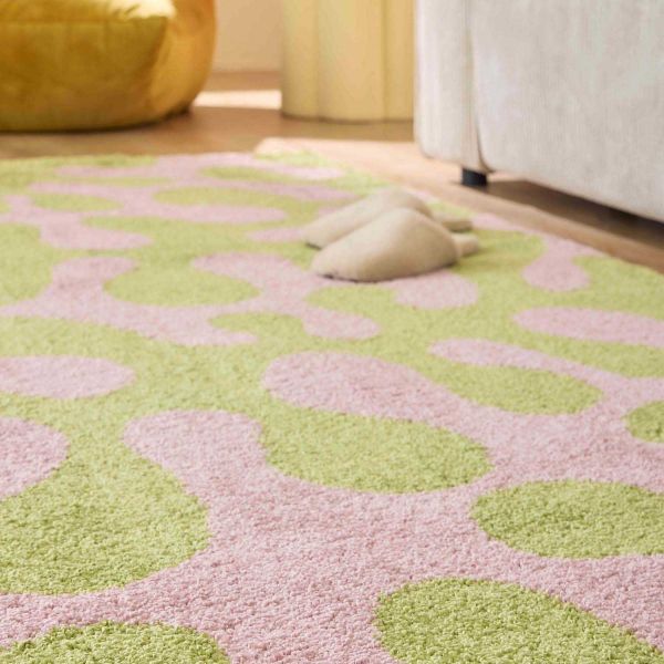 Tapis intérieur à poils longs Swing 384 vert - 46,90