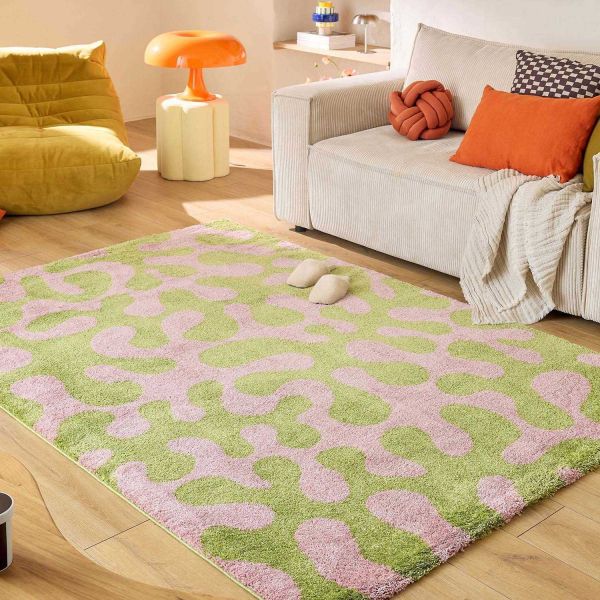 Tapis intérieur à poils longs Swing 384 vert - NAZ-0815