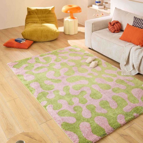 Tapis intérieur à poils longs Swing 384 vert - 