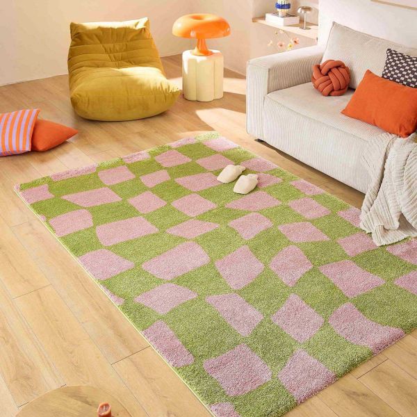 Tapis intérieur à poils longs Swing 383 vert - 