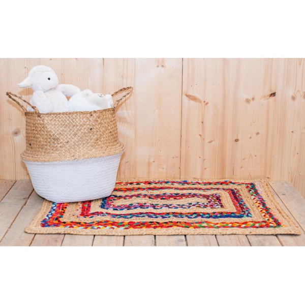 Tapis en jute et coton recyclé India - AUB-6895