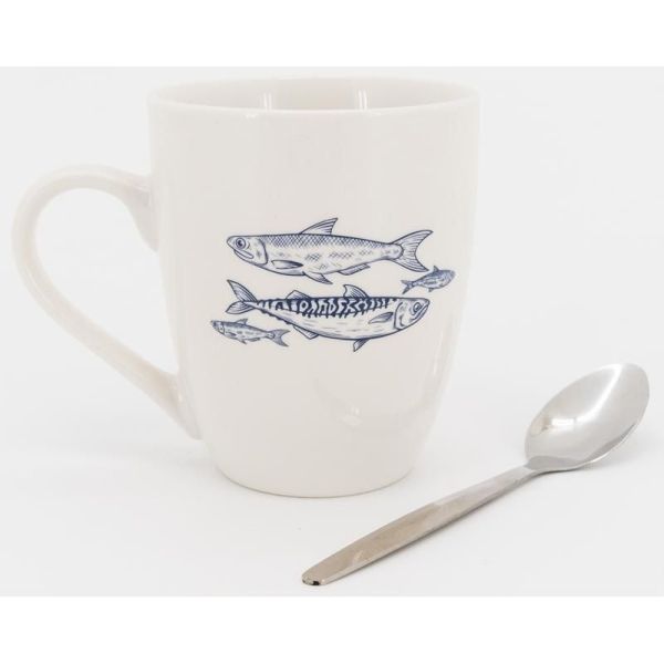 Vaisselle en porcelaine blanche Banc de Poissons - 6