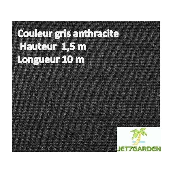  Toile  brise  vue  haute densit  grise  1 5 x 10 m 