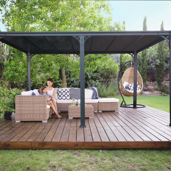 Tonnelle de jardin en aluminium et polycarbonate Milano - Canopia by Palram