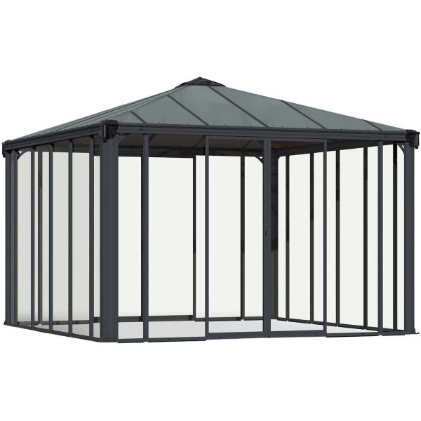 Tonnelle de jardin fermée en aluminium et polycarbonate Ledro