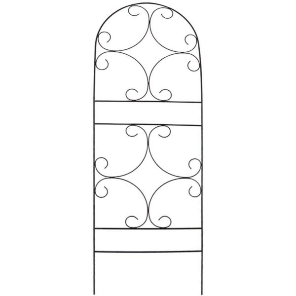 Treillis support pour plantes en acier noir