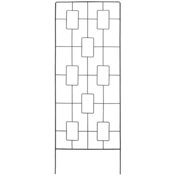 Treillis support pour plantes en acier noir