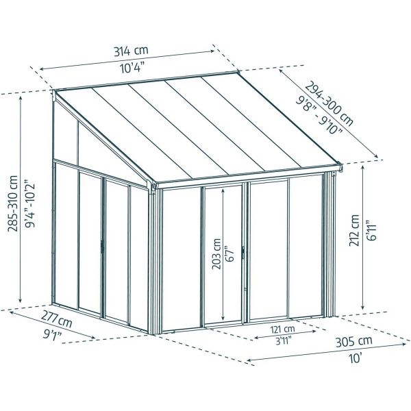 Véranda en aluminium blanc et polycarbonate SanRemo - PAA-0392